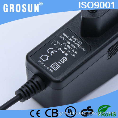 Efficiency V Level CE Listed 100-240V AC to 12VDC 1.5A 1500mA CCTV Camera Power Supply AC to DC Switching Power Adapter